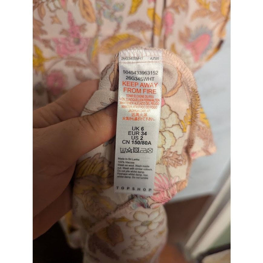 NEW TOPSHOP Topshop Floral Cutout Midi Dress Size 2 Extra Small