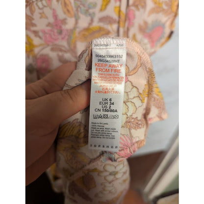 NEW TOPSHOP Topshop Floral Cutout Midi Dress Size 2 Extra Small