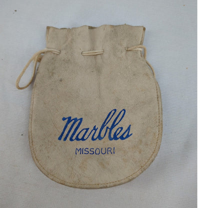 Vintage suede cream marbles MISSOURI bag drawstring
