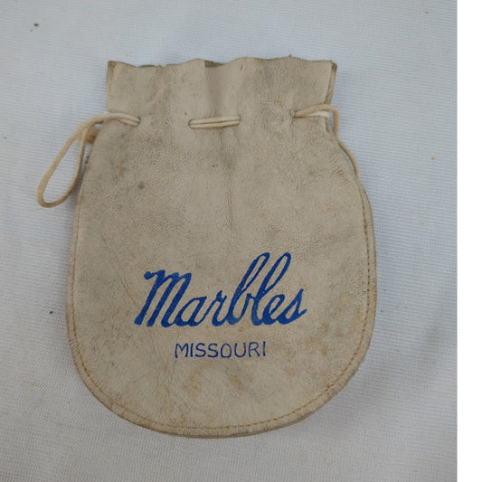 Vintage suede cream marbles MISSOURI bag drawstring