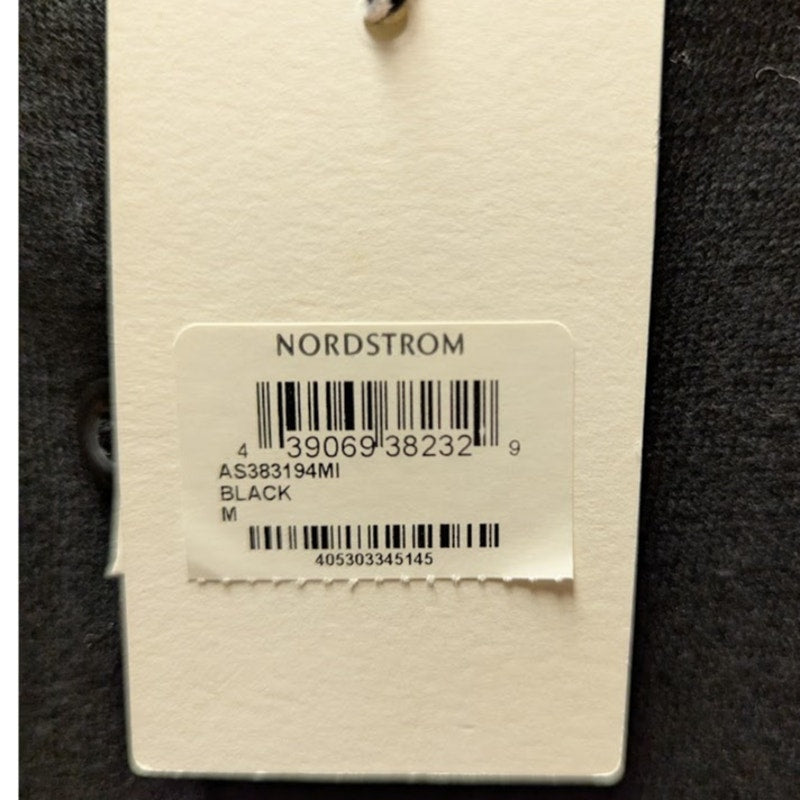Nordstrom 1901 black lightweight Size Medium cardigan button up 3/4 sleeve NEW