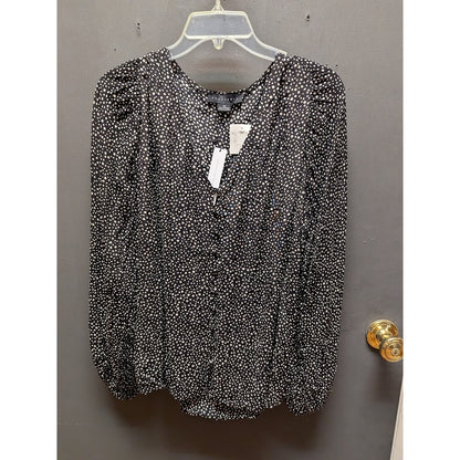 Sanctuary Size 1X Polka Dot Career top Blouse long Sleeved VNeck NEW Summer Work