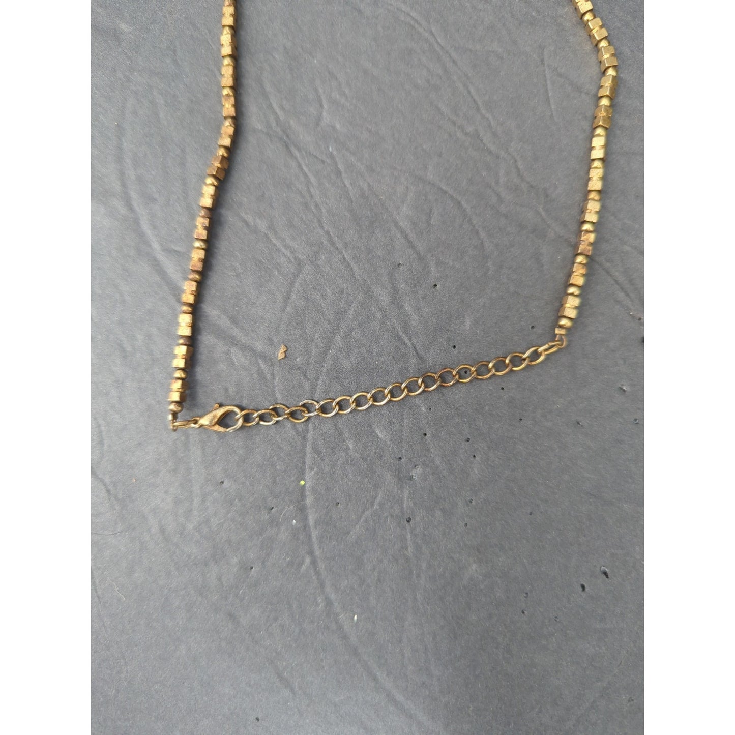 Vintage Gold Tone Brutalist Segmented Block Chain Collar Necklace Retro