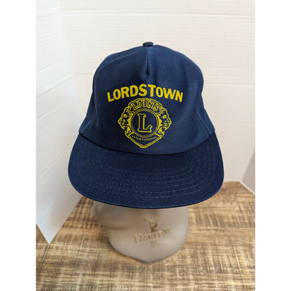 Vintage Lordstown Lions Club International Blue Snapback Baseball Cap Hat Y2K