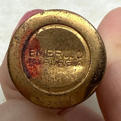 Vintage EMBRUJO MYRURGIA Brass Lipstick Lighter Two Inch Gold MCM Glamour