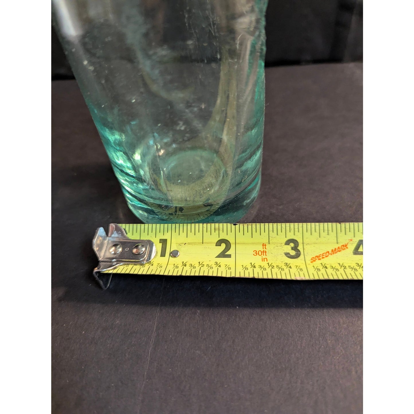 Antique Codd Neck Glass Soda Bottle Aqua Embossed Star Marble Stopper