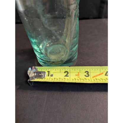 Antique Codd Neck Glass Soda Bottle Aqua Embossed Star Marble Stopper