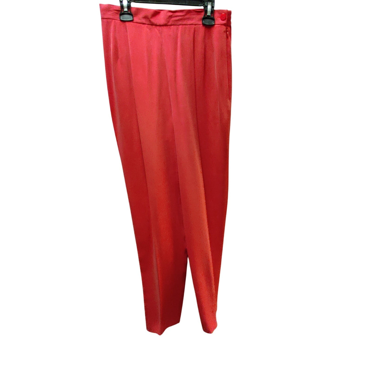 Vintage Josephine Chaus Red 100% Silk Pleated Trouser Pants 90s Power Dressing 6