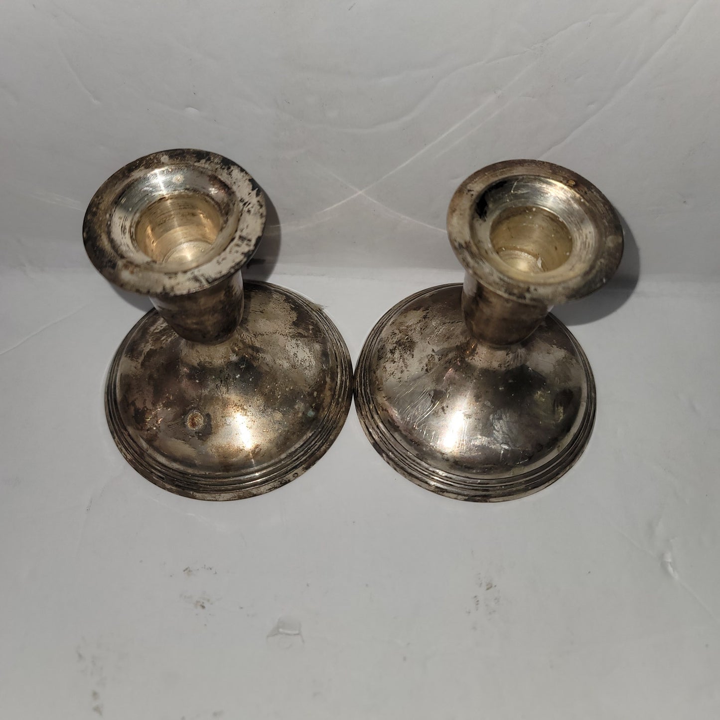 Pair 4.5" silver Short candlesticks India