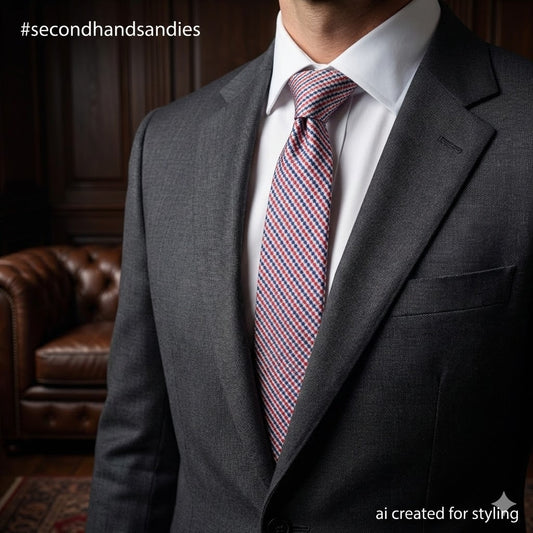 Vintage Tommy Hilfiger Tie Red White Blue Shepherd's Check Silk Corpcore Preppy