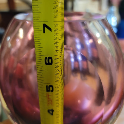 Fifth Avenue Crystal Sommerso Art Glass Vase purple gradation blue Heavy 7"