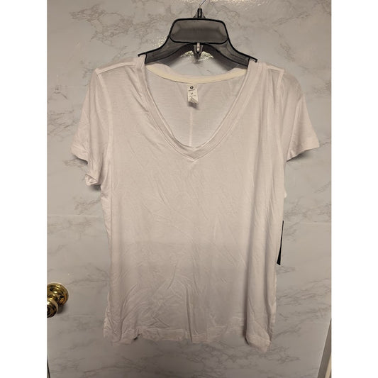 NEW 90 Degree white tee Vneck short sleeves workout casual size medium basics