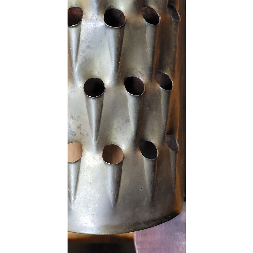 Vintage Solid Brass and Wood Cheese Grater Handcrafted Greek Kitchen Tool