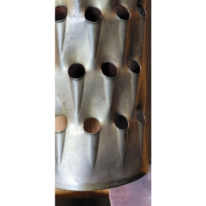 Vintage Solid Brass and Wood Cheese Grater Handcrafted Greek Kitchen Tool
