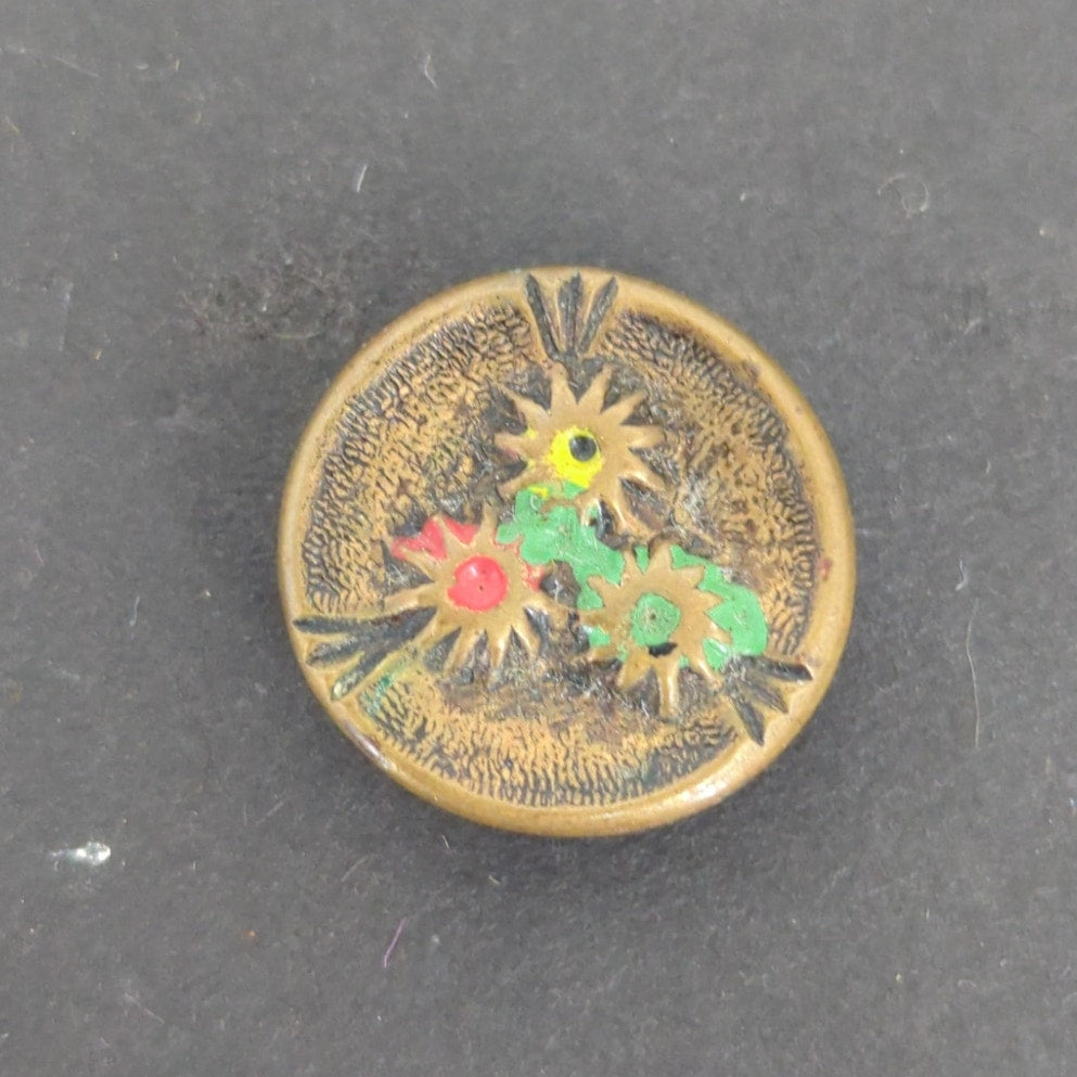 LOT of 10 Antique Vintage YSL Victorian Brass Mixed Materials Buttons ESTATE E