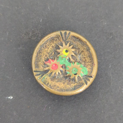 LOT of 10 Antique Vintage YSL Victorian Brass Mixed Materials Buttons ESTATE E