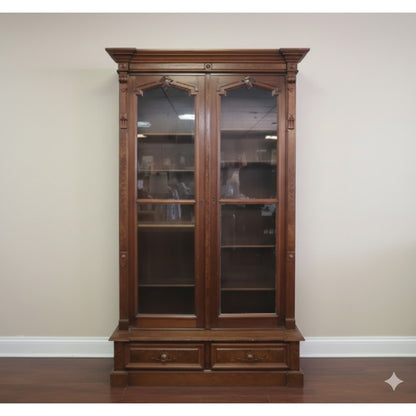 Secondhand Sandies: Antique Library Lawyer Grand Office Cabinet Glass Display Multi Shelf