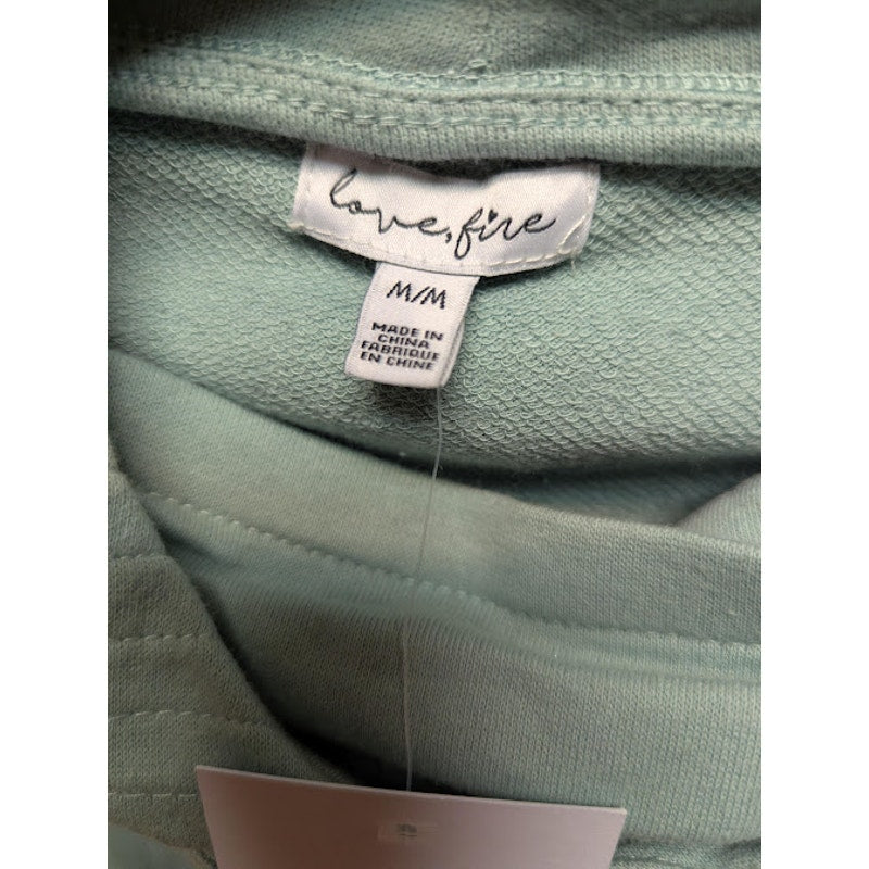 NWT LOVE, FIRE Mask Hoodie In Harbor Gray - MEDIUM Pocket thumb holess