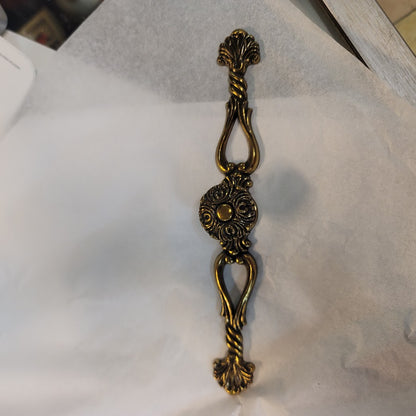 Vintage KBS 1995 Ornate Scroll Brass Cabinet Pulls Backplates Set 4 Furniture