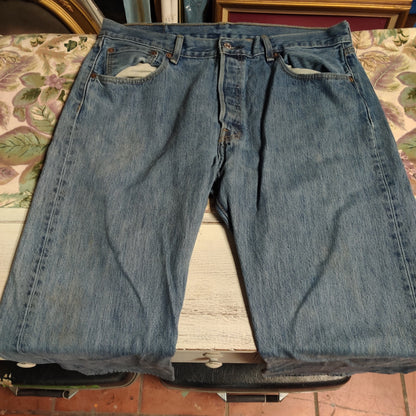 Vintage Levi's 501 Original Fit Straight Leg Blue Wash Jeans 36x32