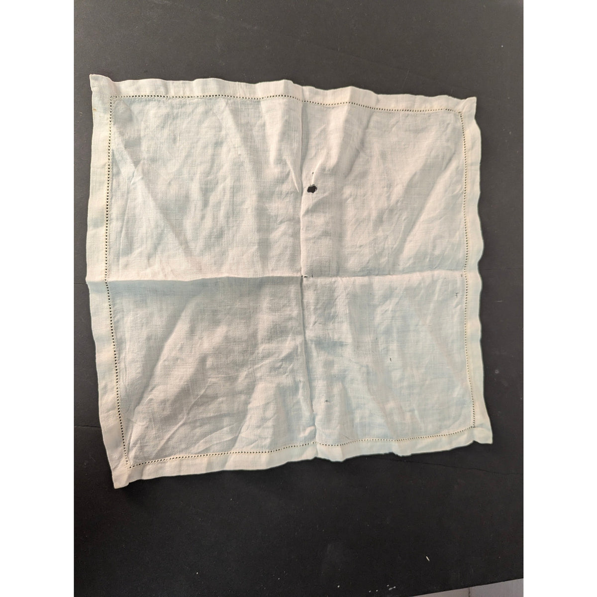 Vintage White Linen Handkerchief Plain Solid Pocket Square Classic