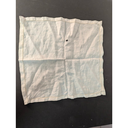 Vintage White Linen Handkerchief Plain Solid Pocket Square Classic