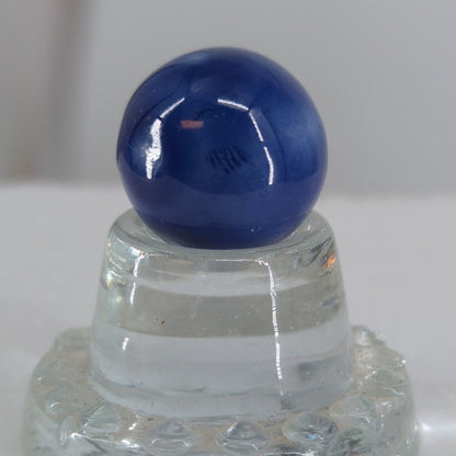 Antique German Handmade Bennington Clay Marble Glazed Blue Large Shooter 13/16"
