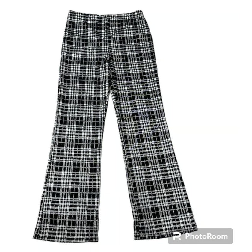 ABOUND Nordstrom Black and White Plaid Wide Leg Pants Women's extra-small New