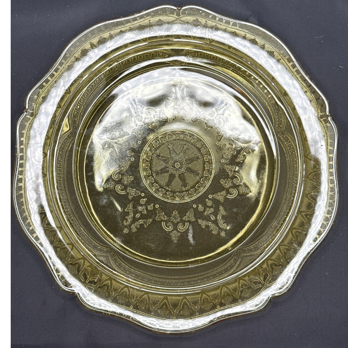 Vintage Federal Glass Patrician Amber Dinner Plate 11" Spoke Pattern Depression
