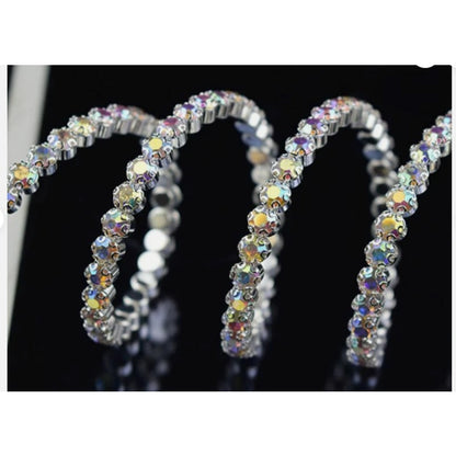Natasha lead free bracelet iridescent Coil bracelet NEW crystals stacked