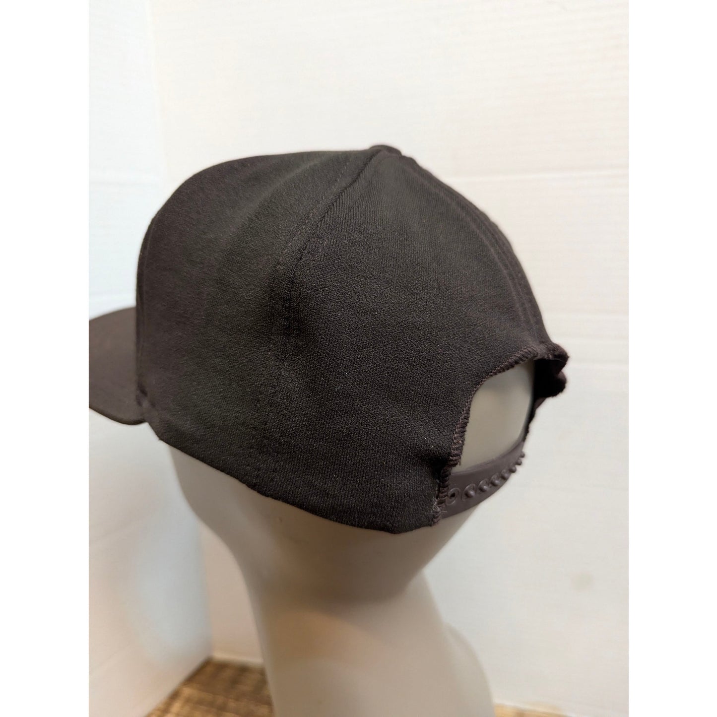 Vintage Quick Rig Hawk Ind Black Orange Strapback Baseball Cap Hat Y2K