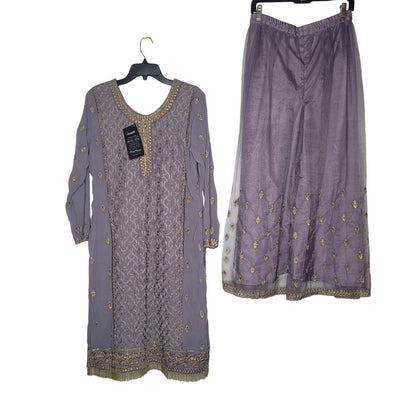 EBAZAAR colleen 2pc Purple Gold Pants Tunic XL/2XL harem pants NEW