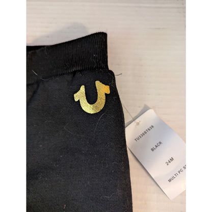 True Religion Baby Boys Black Horseshoe Logo Jogger Pants NWT 24 Months