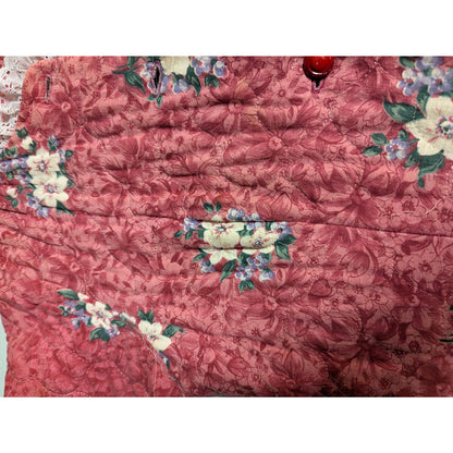 Vintage Montgomery Ward Quilted Floral Duster Robe Housecoat Medium