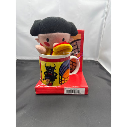 Spanish Matador w/ Cape Plushie and Coffee Mug with Bull Souvenir Gift Set OLE'