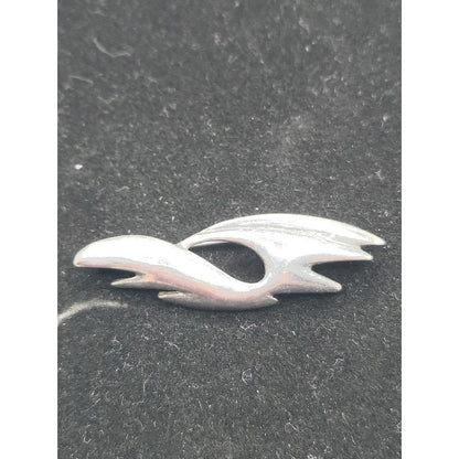 Vintage Mid-Century Modern Sterling Silver Abstract Wing Brooch MCM 925 Pin