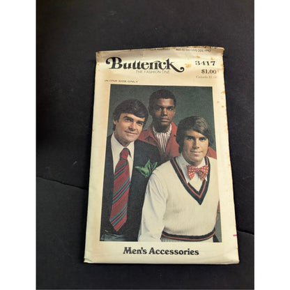 Vintage Pattern Sewing Crafts Hobby Butterick 3417 Mens Accessories