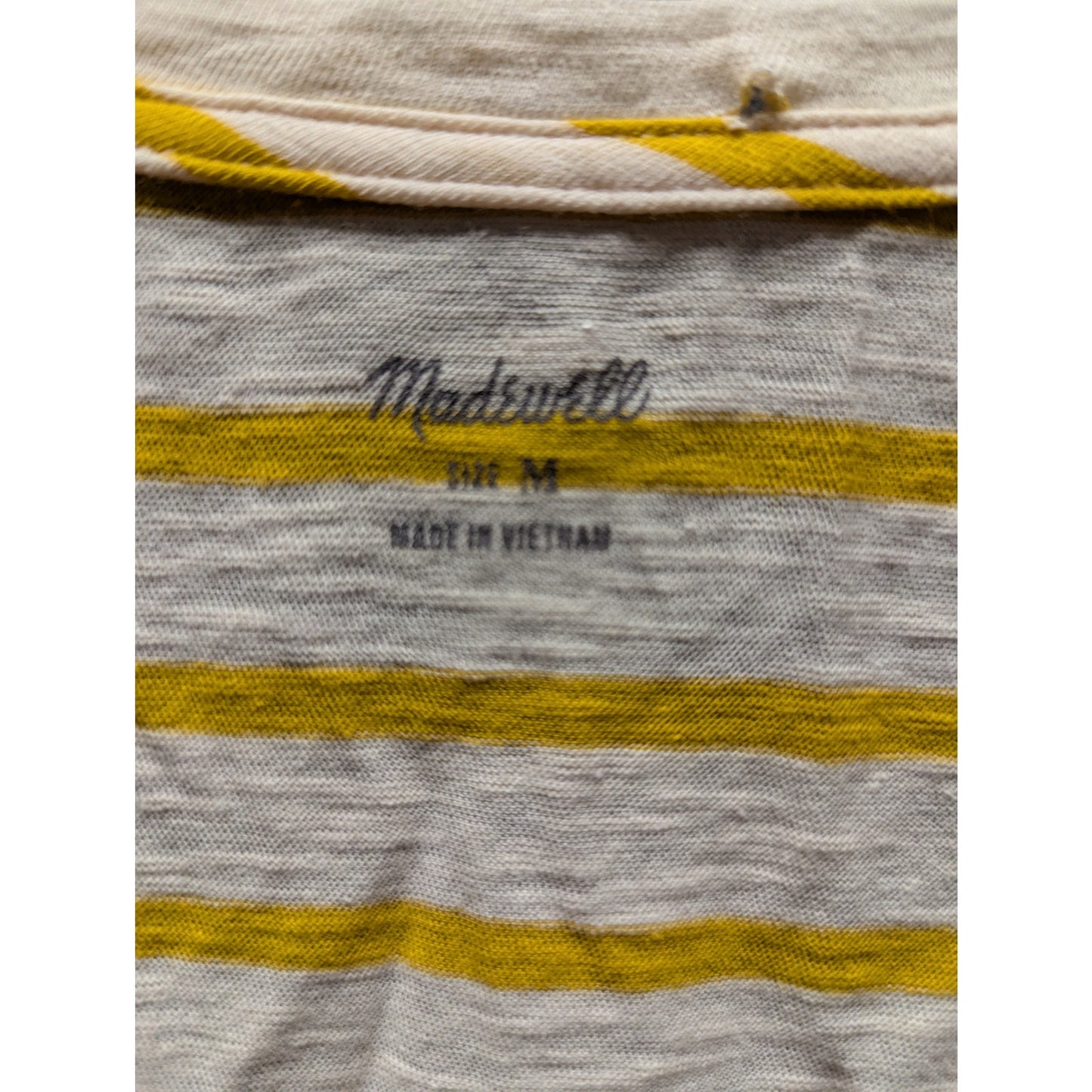 Madewell NWT Yellow White Striped Tank Top Medium Casual Festival Boho Sleeveles