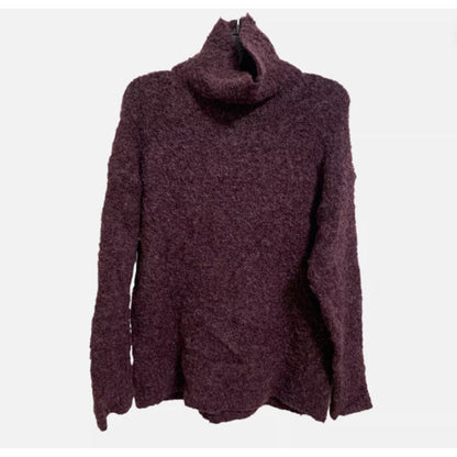 Treasure & Bond burgundy stem boucle turtleneck neck sweater size XS NEW