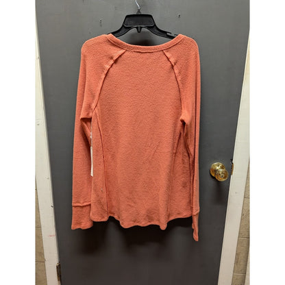 Caslon Pink Cedar Size Medium Long sleeve thermal shirt top VNeck