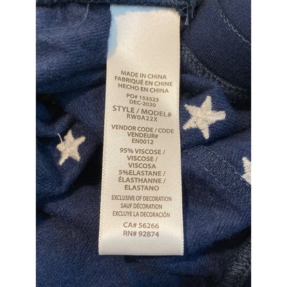 Splendid Soft Embroidered Star Drawstring Jogger Pants Sz Large in Navy NWT