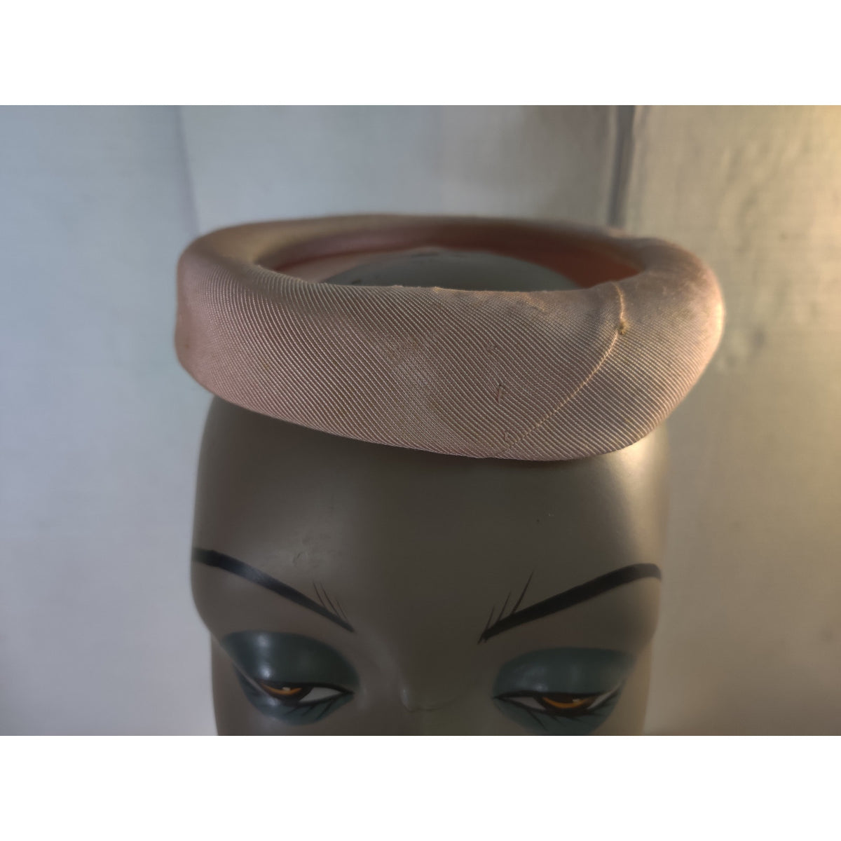 Christine Original Ring Hat NO Mesh Veil Pink Ring Cloth Vintage 6.6"