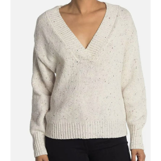 NWT Abound Weekender Pullover V-Neck Sweater Sz XL/Extra Large in Ivory Confetti