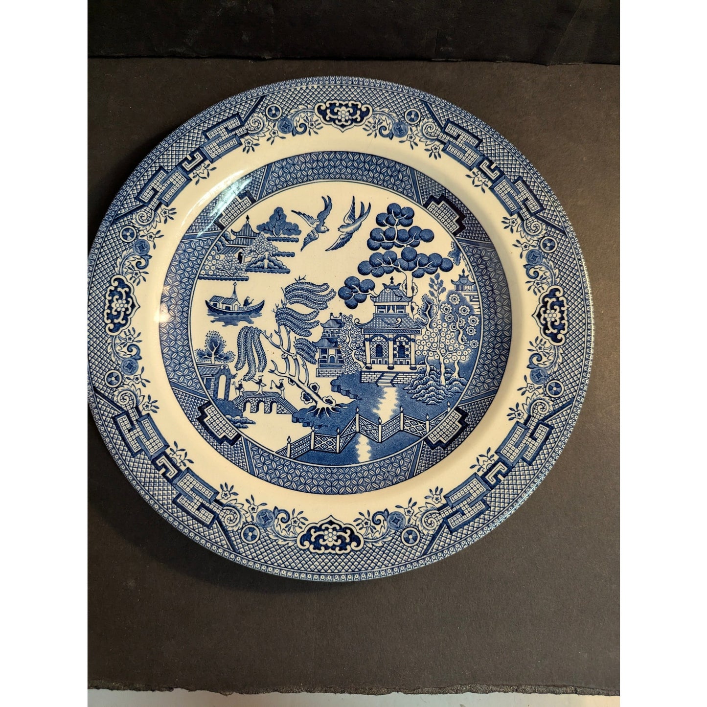 Vintage Churchill Blue Willow Dinner Plates Set of 3 English Ironstone