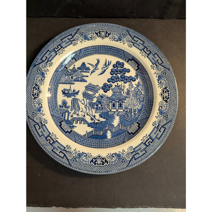 Vintage Churchill Blue Willow Dinner Plates Set of 3 English Ironstone