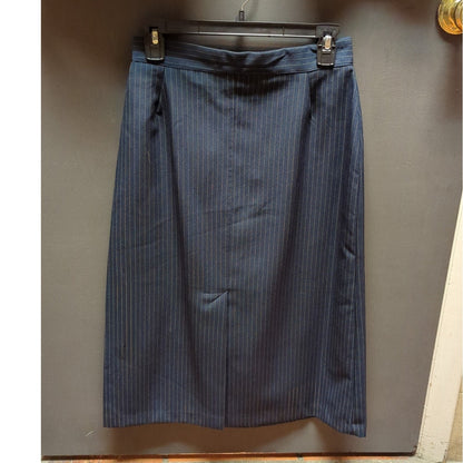 Vintage Blue Pinstripe Skirt Suit Set 90s Career Chic Plus Size 1X
