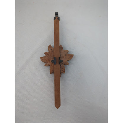 Vintage Black Forest Carved Wood Cuckoo Clock Pendulum Replacement Part Leaf