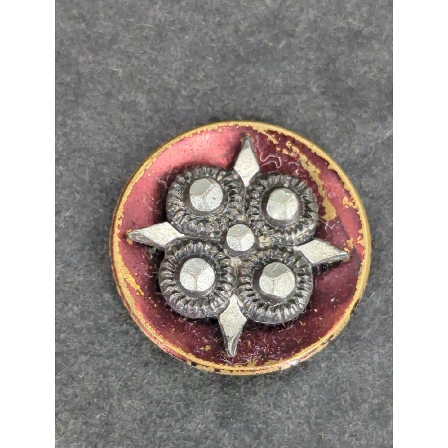 LOT VV of 10 Antique Vintage Victorian Brass Mixed Materials Buttons ESTATE FIND