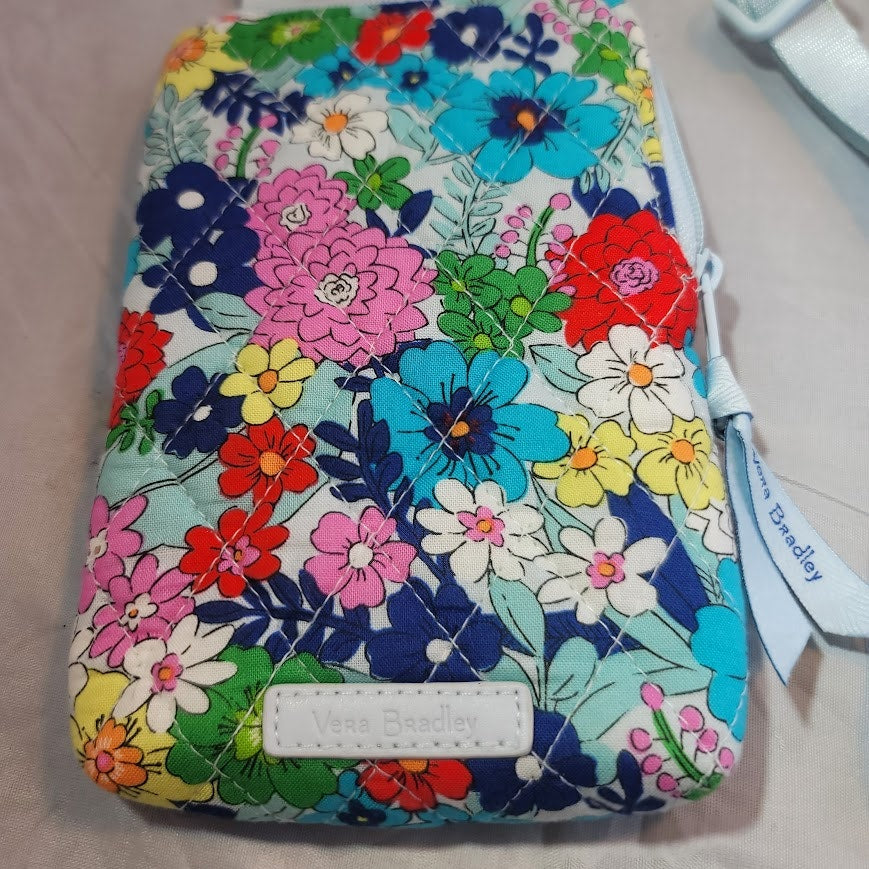 Vera Bradley Far out Floral Quilted Crossbody phone carry purse