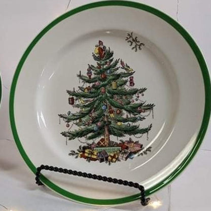Spode Christmas Tree Dinner Plates Lot 2 Vintage England 10.5"